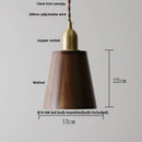 Japan style walnut wood and brass led pendant lamp dining room
