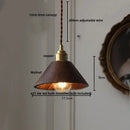 Japan style walnut wood and brass led pendant lamp dining room
