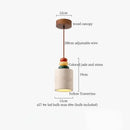 DecorBites™ LED Pendant Lamp Mid Century Modern Decor Yellow Travertine Wood Hanglamp