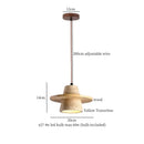 DecorBites™ LED Pendant Lamp Mid Century Modern Decor Yellow Travertine Wood Hanglamp