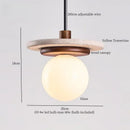 DecorBites™ LED Pendant Lamp Mid Century Modern Decor Yellow Travertine Wood Hanglamp