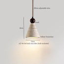 DecorBites™ LED Pendant Lamp Mid Century Modern Decor Yellow Travertine Wood Hanglamp