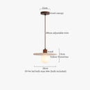 DecorBites™ LED Pendant Lamp Mid Century Modern Decor Yellow Travertine Wood Hanglamp
