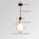 DecorBites™ LED Pendant Lamp Mid Century Modern Decor Yellow Travertine Wood Hanglamp