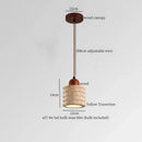 DecorBites™ LED Pendant Lamp Mid Century Modern Decor Yellow Travertine Wood Hanglamp