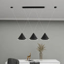 Minimalist black conical led pendant lamp for kitchen island