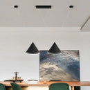 Minimalist black conical led pendant lamp for kitchen island