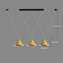 Minimalist black conical led pendant lamp for kitchen island