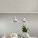 Minimalist black conical led pendant lamp for kitchen island