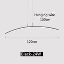 Modern minimalist black led pendant lamp for kitchen and office
