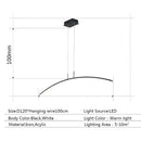 Modern minimalist black led pendant lamp for kitchen and office