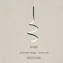 Modern black spiral led pendant lamp for living room