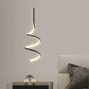 Modern black spiral led pendant lamp for living room