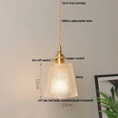 DecorBites™ LED Pendant Lamp with Adjustable Wire, Copper Socket, Walnut Wood, Green Glass