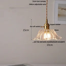 DecorBites™ LED Pendant Lamp with Adjustable Wire, Copper Socket, Walnut Wood, Green Glass