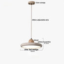 Minimalist yellow stone and wood led pendant lamp dining room