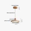 Minimalist yellow stone and wood led pendant lamp dining room