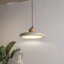 Minimalist yellow stone and wood led pendant lamp dining room