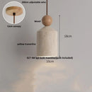 Minimalist yellow stone and wood led pendant lamp dining room