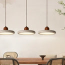 Minimalist yellow stone and wood led pendant lamp dining room