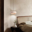 Wabi sabi yellow travertine led pendant lamp kitchen circular light
