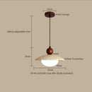 Yellow travertine wood led pendant lamp dining room minimalist light