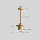 Yellow travertine wood led pendant lamp dining room minimalist light