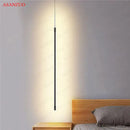 Modern black adjustable line strip pendant light for living room