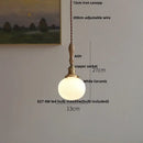 DecorBites™ LED Pendant Light Ash Wood White Ceramic Japanese Style Hanging Lamp