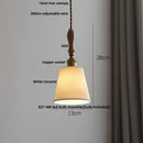 DecorBites™ LED Pendant Light Ash Wood White Ceramic Japanese Style Hanging Lamp