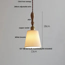 DecorBites™ LED Pendant Light Ash Wood White Ceramic Japanese Style Hanging Lamp