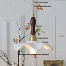 DecorBites™ LED Pendant Light Ash Wood White Ceramic Japanese Style Hanging Lamp