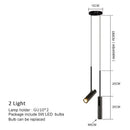Modern black cylindrical led pendant light bedroom spotlight