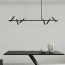 Minimalist black metal led pendant light dining room adjustable
