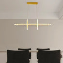 Modern gold linear led pendant light dining room chandelier