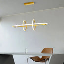 Modern gold linear led pendant light dining room chandelier