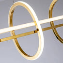 Modern gold linear led pendant light dining room chandelier
