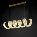 Modern gold spiral ring led pendant light for dining room