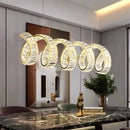 Modern gold spiral ring led pendant light for dining room