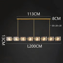 Modern gold textured glass led pendant light for dining room