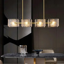Modern gold textured glass led pendant light for dining room