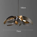 Modern petal brushed gold & matte black led pendant light dining room