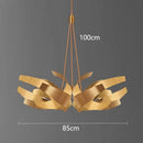 Modern petal brushed gold & matte black led pendant light dining room