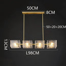Modern gold textured glass led pendant light for dining room