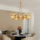 Modern petal brushed gold & matte black led pendant light dining room