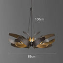 Modern petal brushed gold & matte black led pendant light dining room