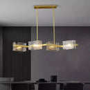 Modern gold textured glass led pendant light for dining room