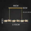 Modern gold textured glass led pendant light for dining room