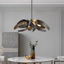 Modern petal brushed gold & matte black led pendant light dining room