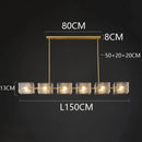 Modern gold textured glass led pendant light for dining room